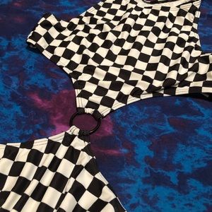 Current mood Checkerboard one piece swimsuit
